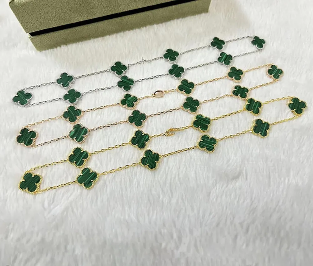 EMKOSUNG 18K Gold  Plated  10 Flowers Four Leaf Clover Necklaces for Women