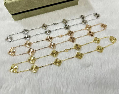 EMKOSUNG 18K Gold  Plated  10 Flowers Four Leaf Clover Necklaces for Women