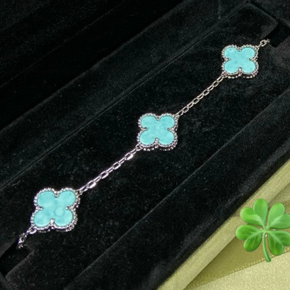 EMKOSUNG 18K Gold  Plated  Four Leaf Clover Bracelets for Women