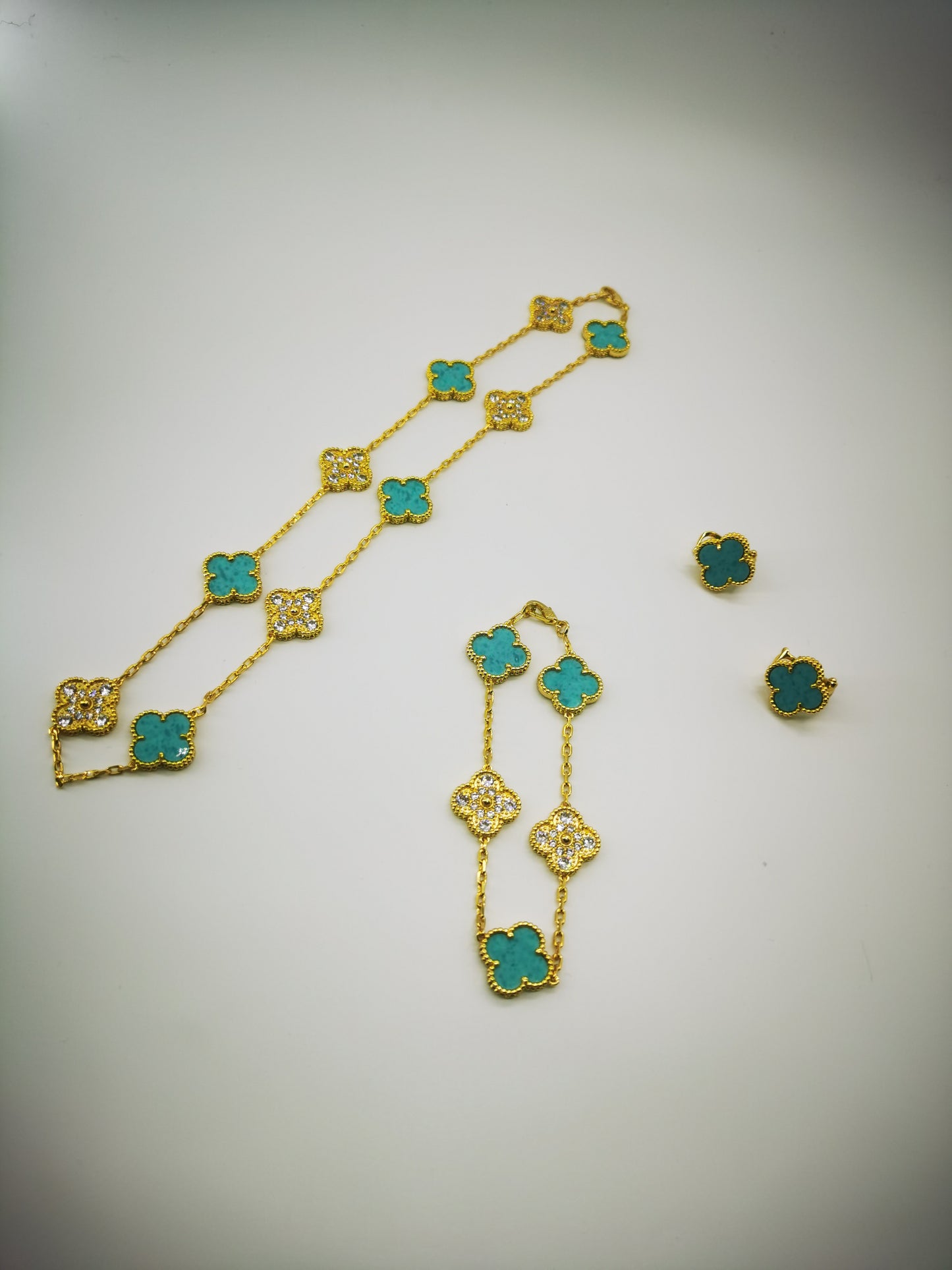 EMKOSUNG 18K Gold  Plated  10 Flowers Four Leaf Clover Necklaces for Women