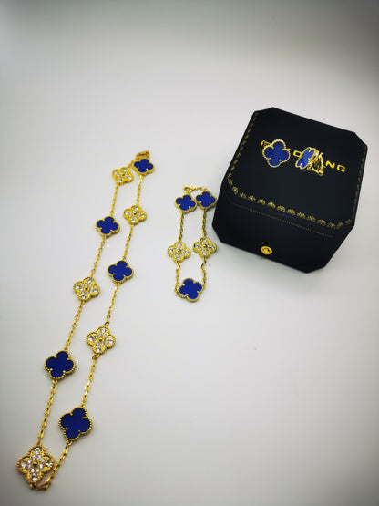 EMKOSUNG 18K Gold  Plated  10 Flowers Four Leaf Clover Necklaces for Women