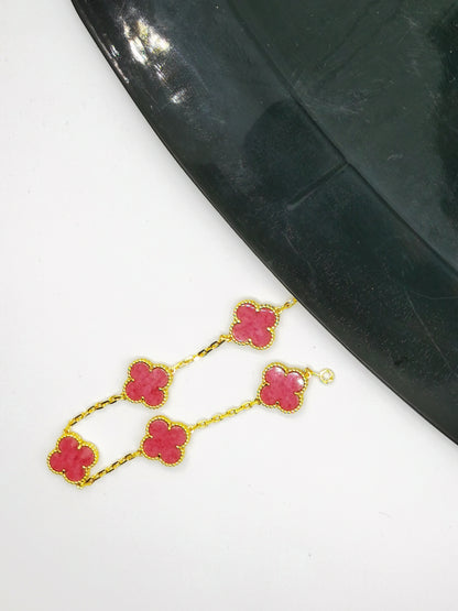 EMKOSUNG 18K Gold  Plated  Four Leaf Clover Bracelets for Women