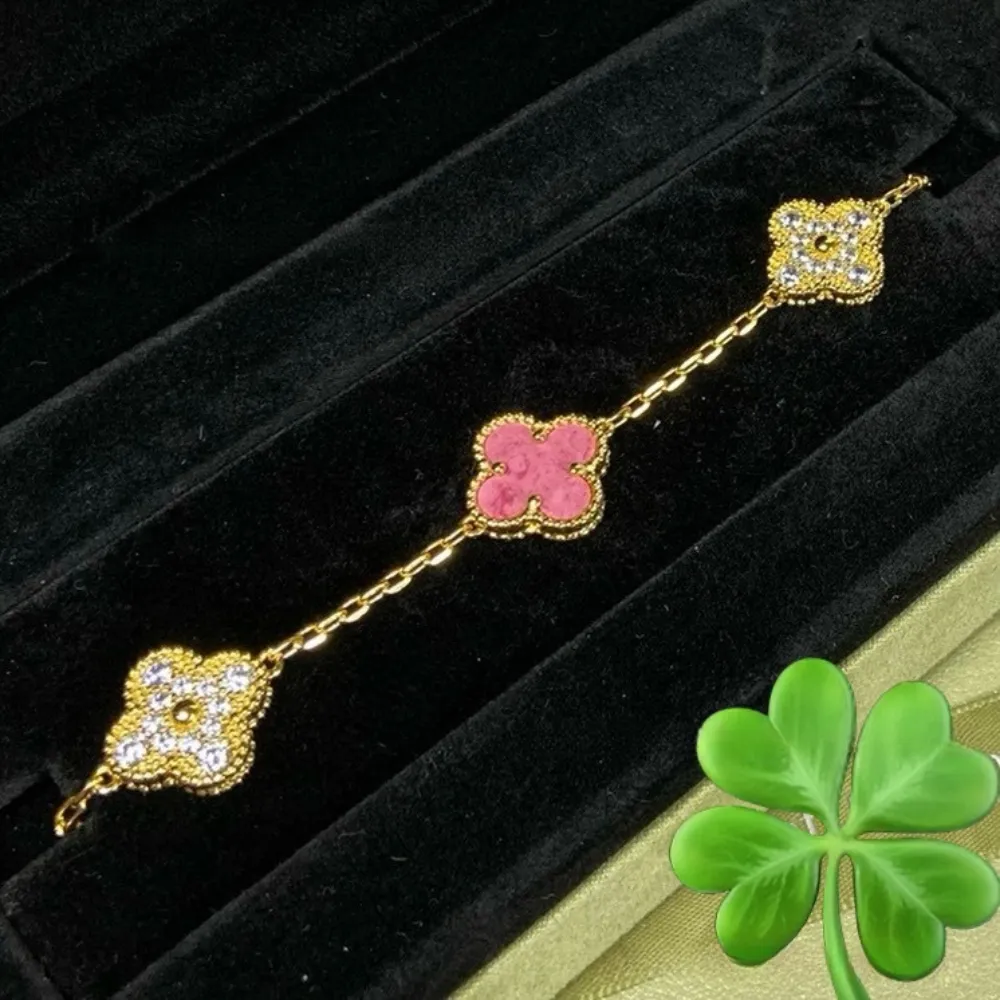 EMKOSUNG 18K Gold  Plated  Four Leaf Clover Bracelets for Women