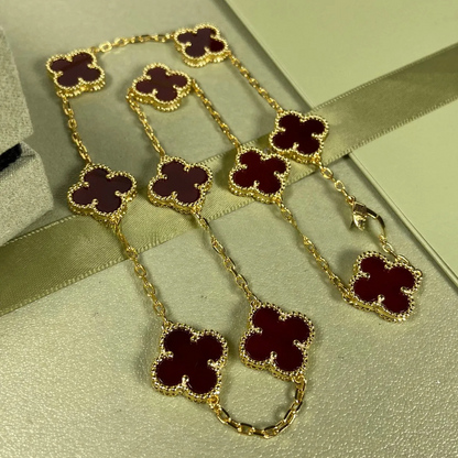 EMKOSUNG 18K Gold  Plated  10 Flowers Four Leaf Clover Necklaces for Women