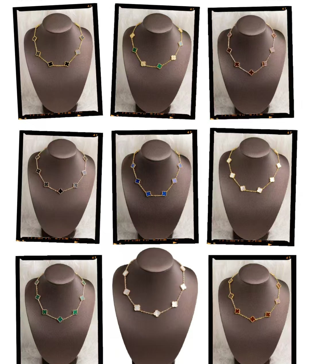 EMKOSUNG 18K Gold  Plated  10 Flowers Four Leaf Clover Necklaces for Women