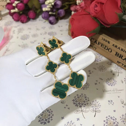 EMKOSUNG 18K Gold  Plated 3 Flowers Four Leaf Clover Earrings for Women